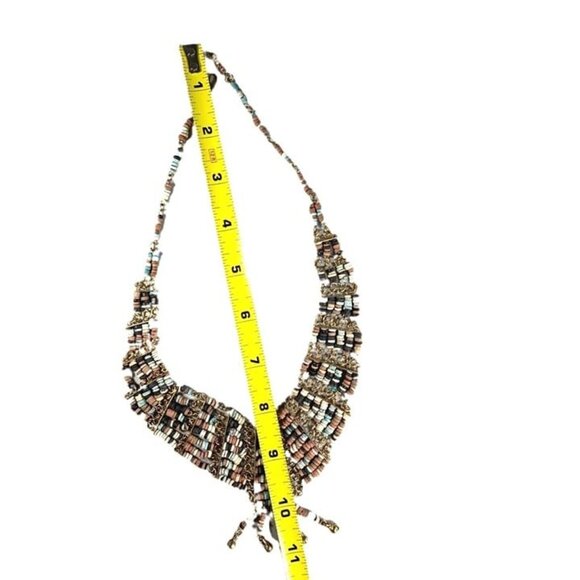 Vintage Egyptian Faience Beads Necklace with matching Clip Earrings Set Jewelry - Picture 8 of 8